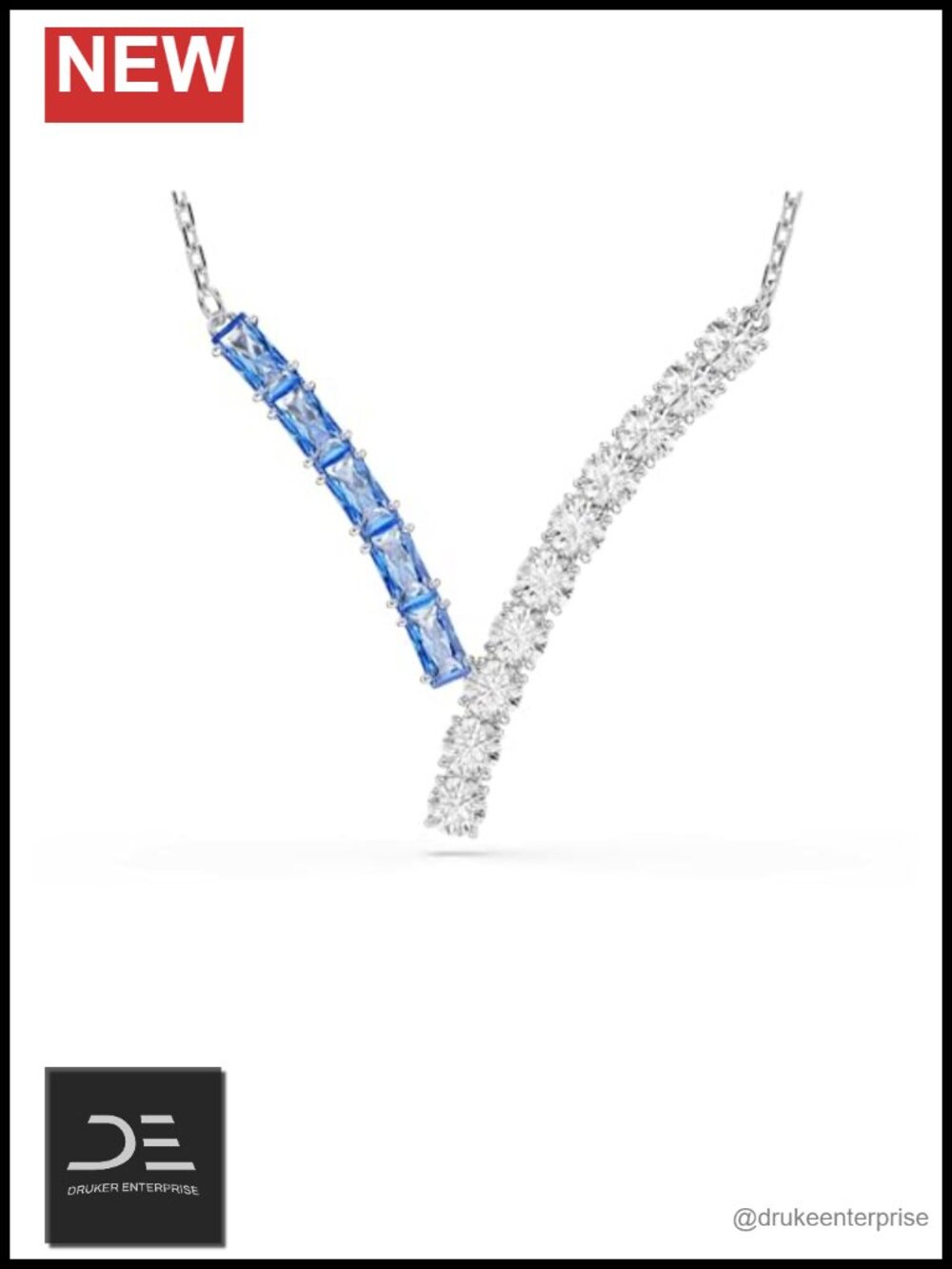 Swarovski Crystal Matrix Pendant Necklace Rhodium Plated